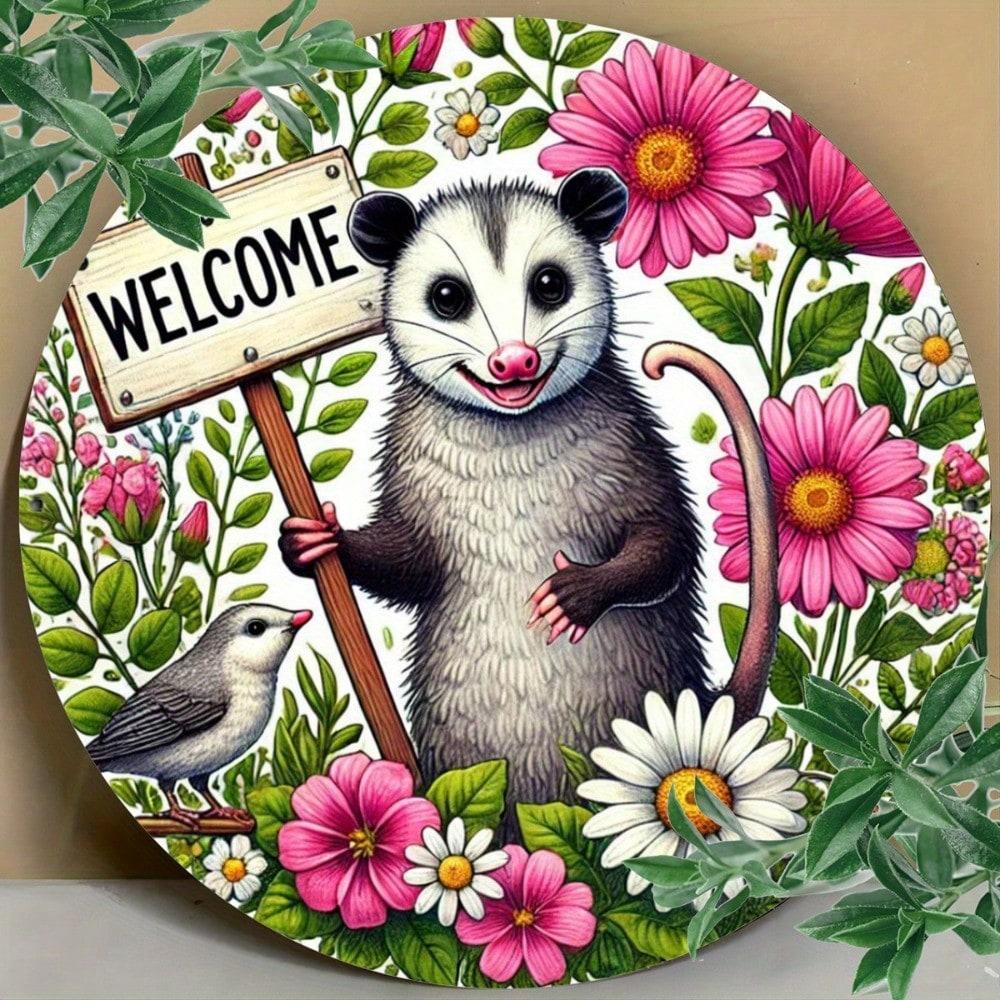 

Iron Opossum Wall Art 8x8 inch, Coffee Shop Kitchen Decor, Metal Tin Sign, Artist Gift Craft Supply 20x20 різнокольоровий