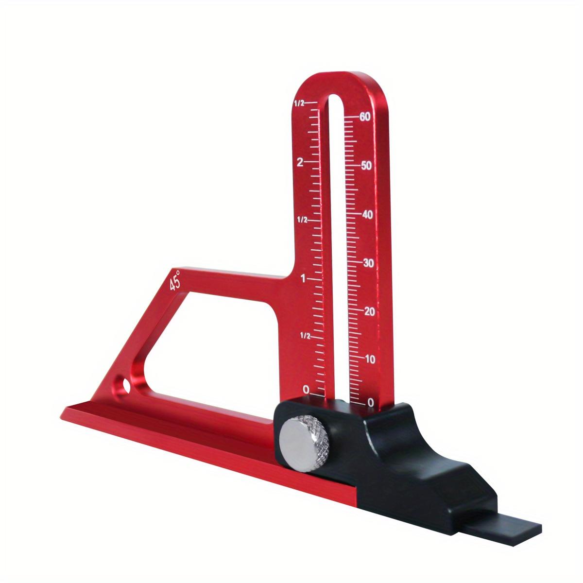 

Adjustable Table Saw Depth Gauge 0-60mm W- Metric & Inch NC Laser Scale-Router Table Height Gauge Aluminum Alloy Measuring Gauge