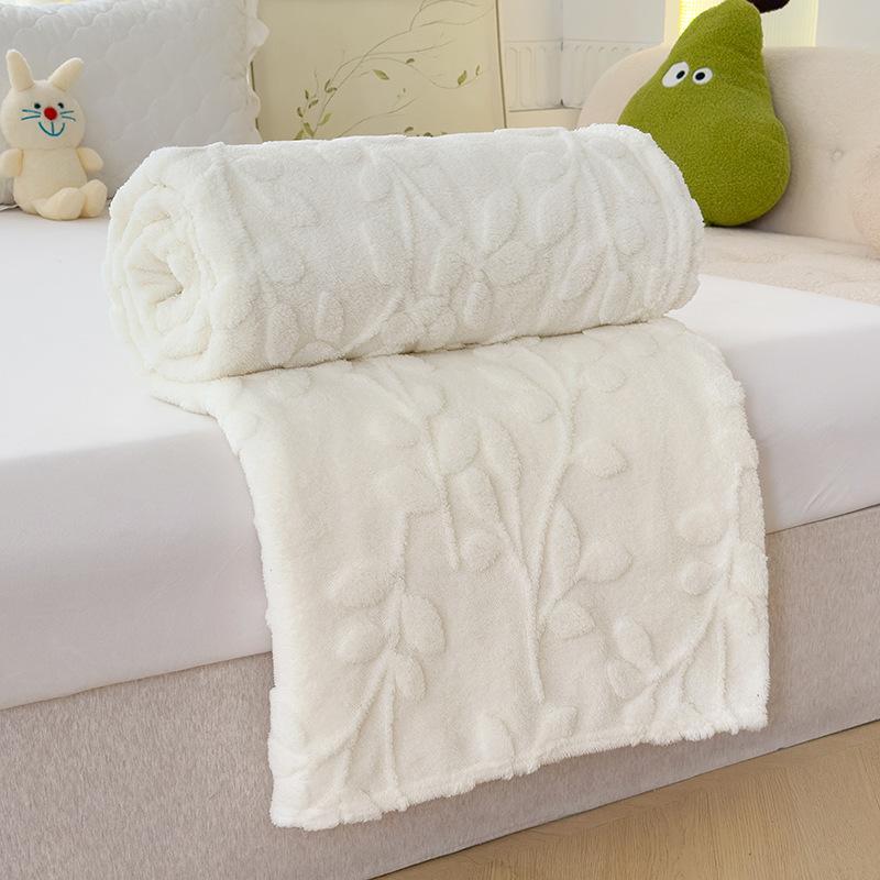 Tafurong Jacquard Fleece Multi-functional Blanket,  Solid Color Bed Blanket, Keep Warm Store Heat Lunch Break Quilt, Suitable for All Seasons