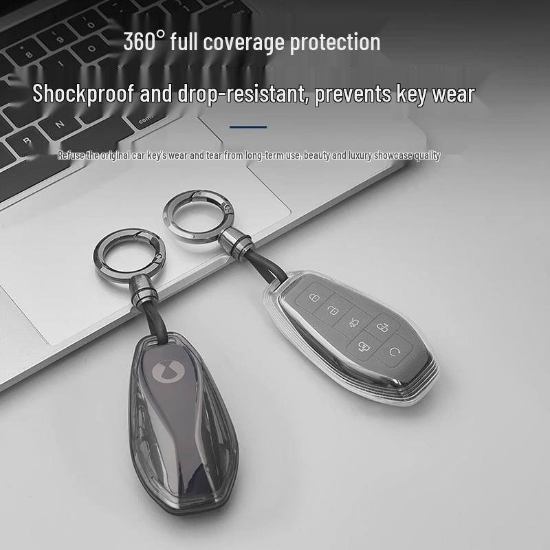 Denza D9 TPU Transparent Car Key Cover - Anti-Fall Protective Shell Accessory