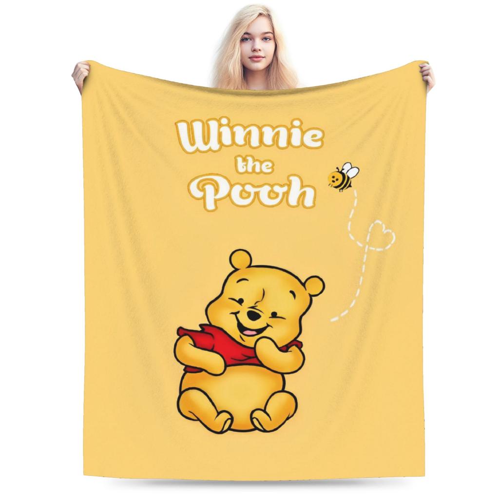 Winnie the Pooh Blanket Cute Cartoon Flannel Awesome Warm Throw Blankets for Bedding Lounge Spring Autumn