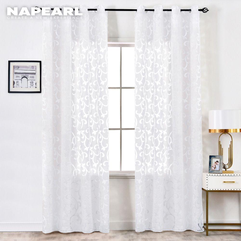 1PC NAPEARL Modern Fashion Jacquard Tulle Sheer Curtain for Living Room Bedroom Home Decor