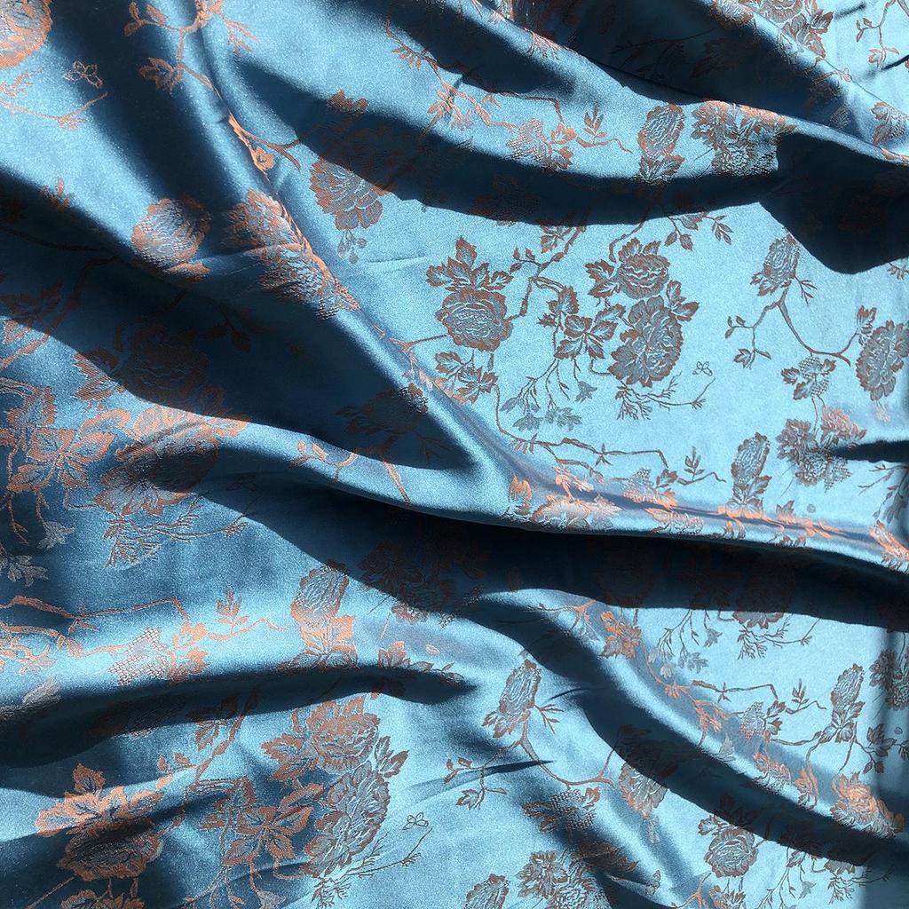 Dunhuang Silk Jacquard Two-Color Imitation Cheongsam Hanfu Fabric