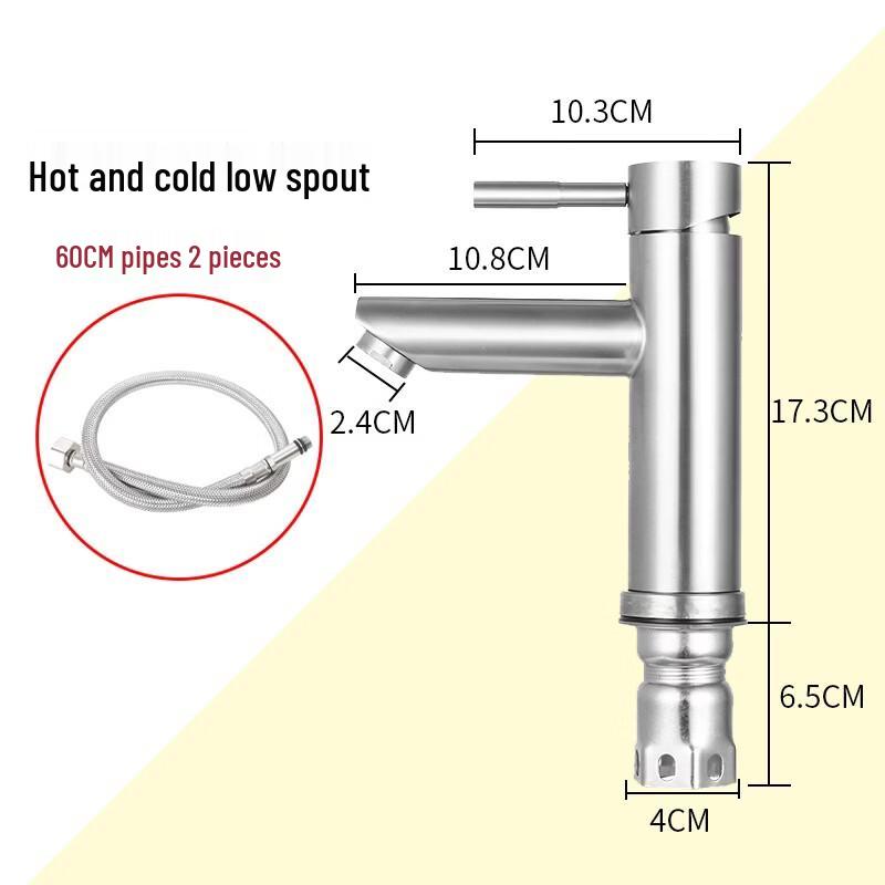 Stainless Steel Single Cold Countertop Basin Faucet