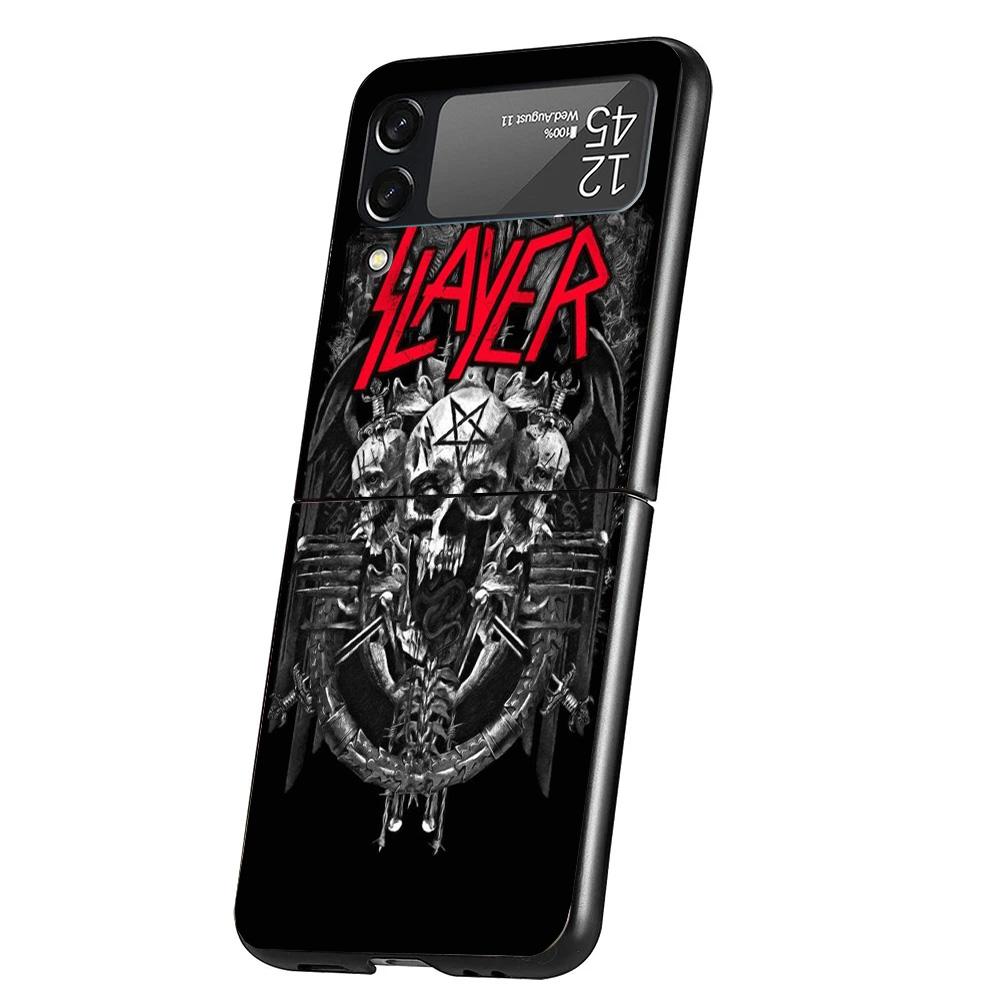 Slayer Heavy Metal Rock Band Phone Case For Samsung Galaxy Z Flip 7 6 5 4 3 5G Cover ZFlip7 ZFlip6 ZFlip4 ZFlip5 ZFlip3 Coque Fu
