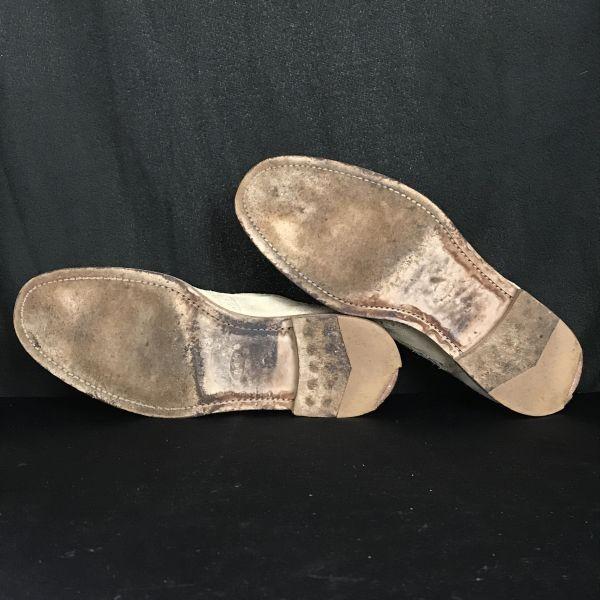 Tod's Italy Vintage Nubuck Leather Full Brogue Wingtip 6 24.5-25.0 Beige Dress Shoes(USED)