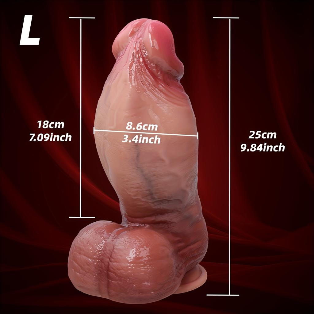 Extra Large Realistic Silicone Dildo, Soft Flexible Thick Wide Penis Toy, G-Spot & Anal Stimulator for Women Men & Couples