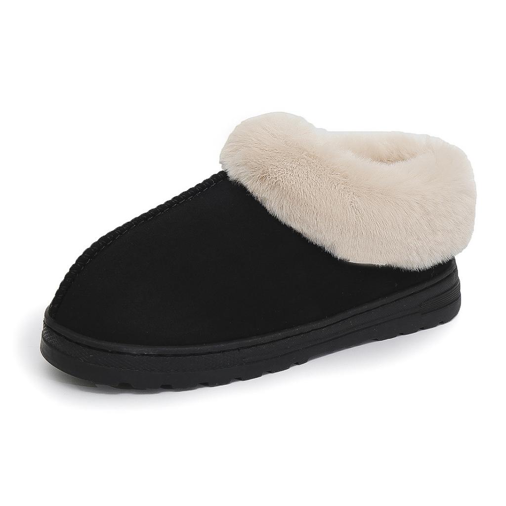 thick-soled short snow boots thickened and velvet outer cotton shoes winter couple home non-slip cotton slippers