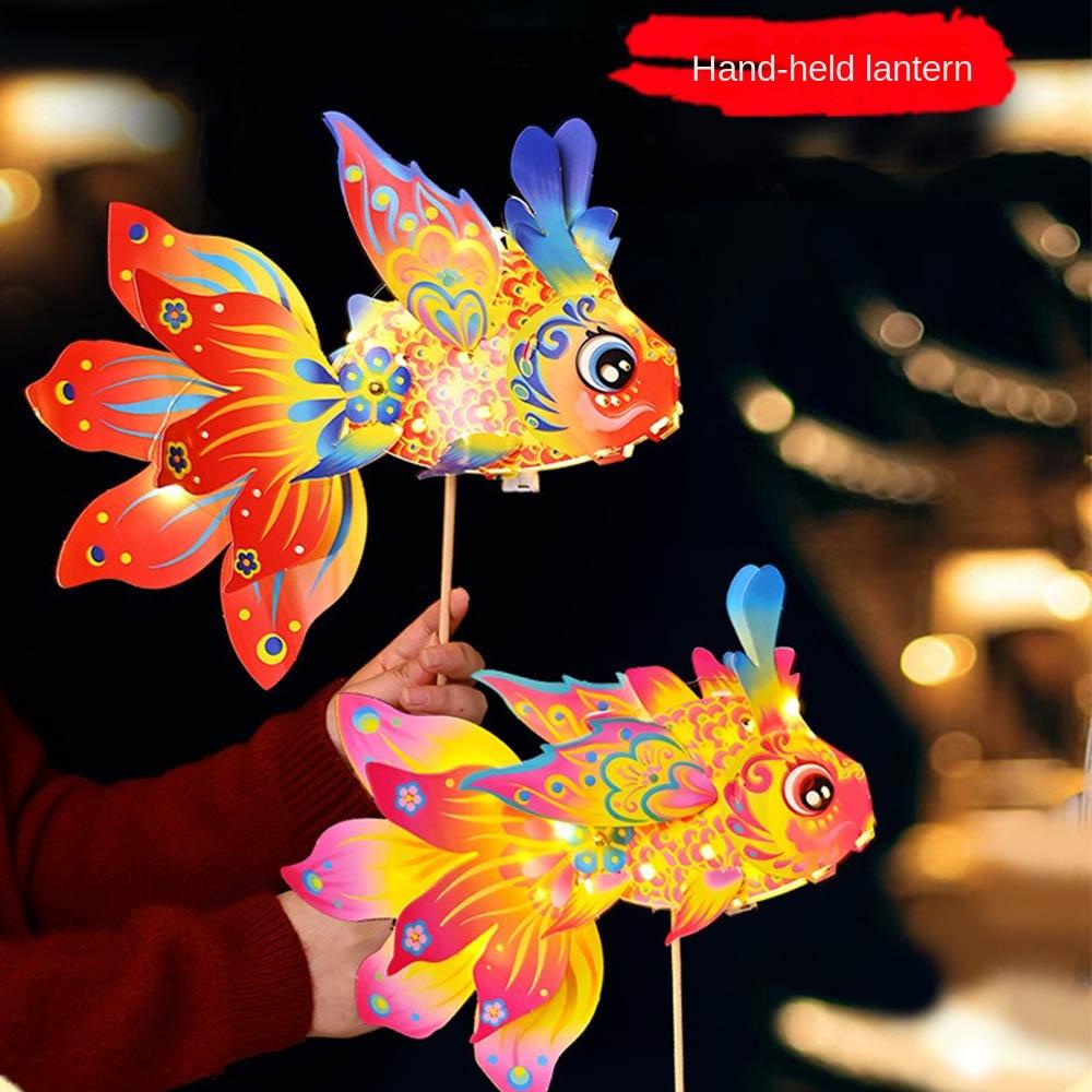 With Led Light Handheld Fish Lantern Chinese  Glowing Handheld  Lantern  Mid-Autumn Festival