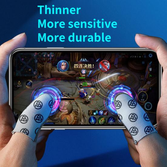 1 Pair Finger Sleeves Zero Touch High Sensitivity Wear-resistant Anti-Sweat Compression Support Game Control Extremely Thin Mobile Phone Gaming Finger