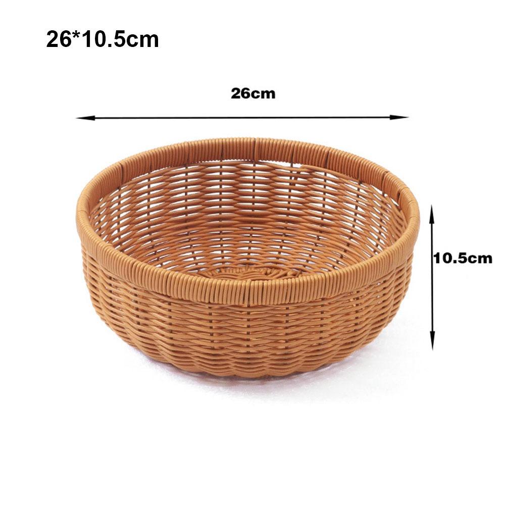 Multistyles Imitation Rattan Fruit Plate Retro Woven Handheld Creative House Candy Packaging Creative Household Storage Baskets