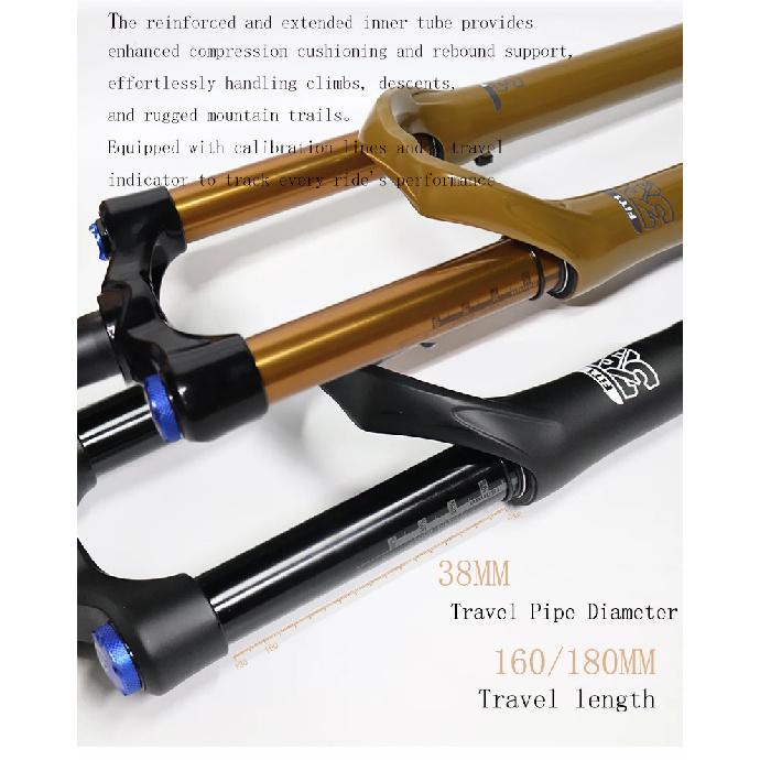 Bike Fork Rebound Adjustable MTB Air Front Suspension 27.5/29 Inch 160mm/180mm Travel Boost Size 110mm Fork Bicycle Accessories