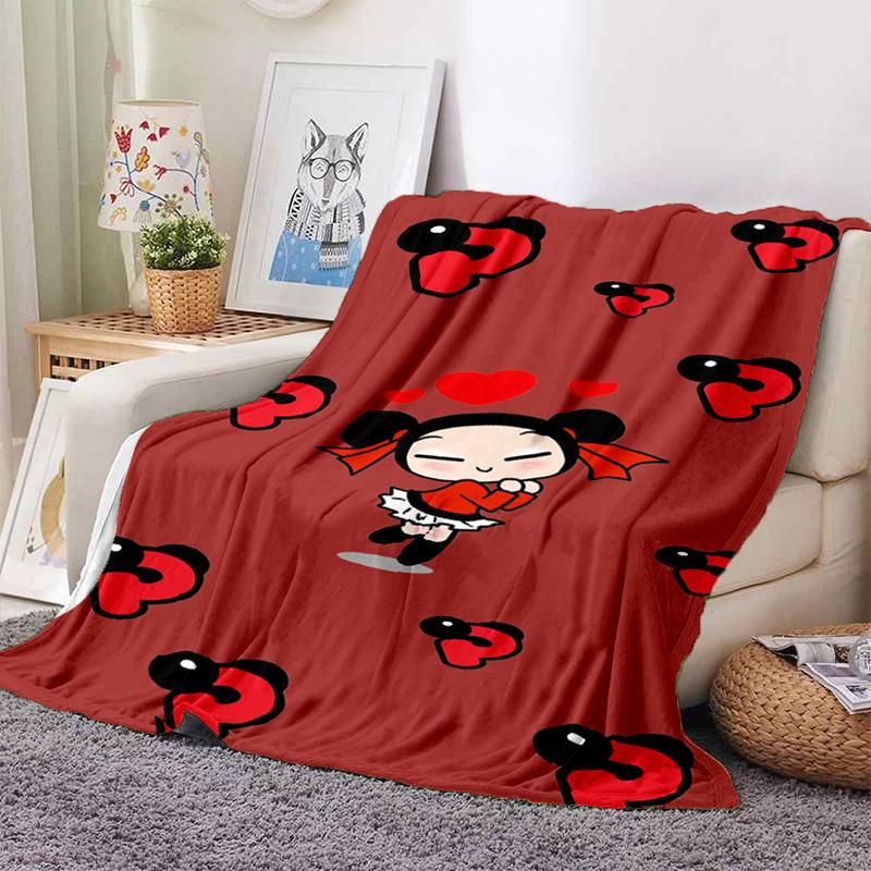 Chinese Doll P-Pucca Garu Blanket 3D Printed Cute Anime Cartoon Character Blanket Sofa Cover Blanket Air Conditioner Bed Sheet