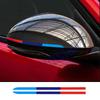 Waterproof Tricolor Stripe Vinyl Decals 2Pcs, Stylish Stickers for Car Side Mirror Body Decoration