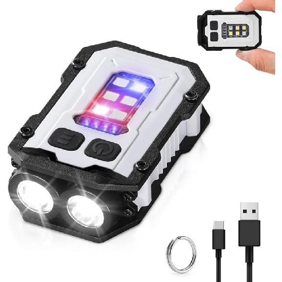 Mini EDC Flashlight, Small Powerful Keychain Flashlight with Sidelight, High Lumens 800lm, USB-C Rechargeable, Keychain Light with Clip - 8 Mode,