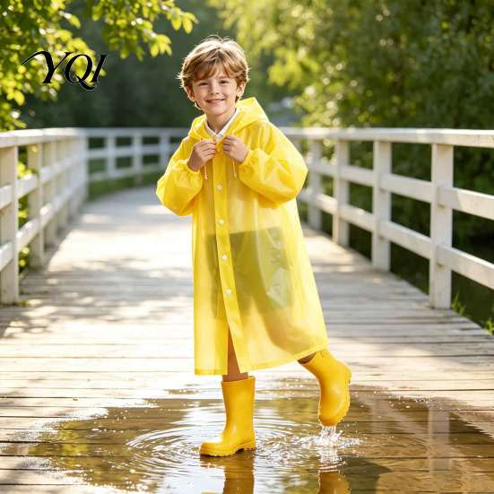Reusable EVA Rain Gear for Hiking Thick Raincoat Adults Kids, Long Full Body Poncho with Adjustable Rainy Weather Hood, Heavy Duty Outdoor Camping