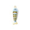 1 Pièce Laiton Océan 3D Émail Poisson Animal Charme Mobile Pendentif Plaqué Or 18K Pour Collier Fabrication DIY 4,1 cm x 1 cm