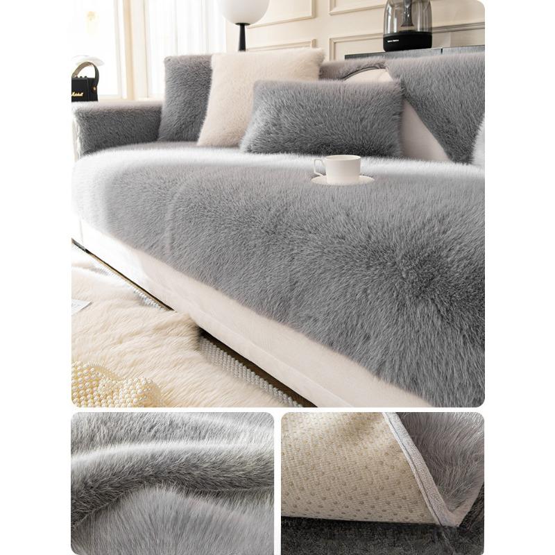 French Plush Sofa Cushion Winter Thickened Non-Slip Seat Cushions Simple Modern Cover Full Cover Towel