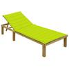 Day and Night - Day and Night Lounger with Cushion Bright Green Impregnated Pine Wood
