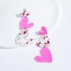 Sweet Personality Mirror-like Acrylic Heart-shaped Pendant Dangle Earrings for Women Romantic Valentine's Day Gift Korea Jewelry