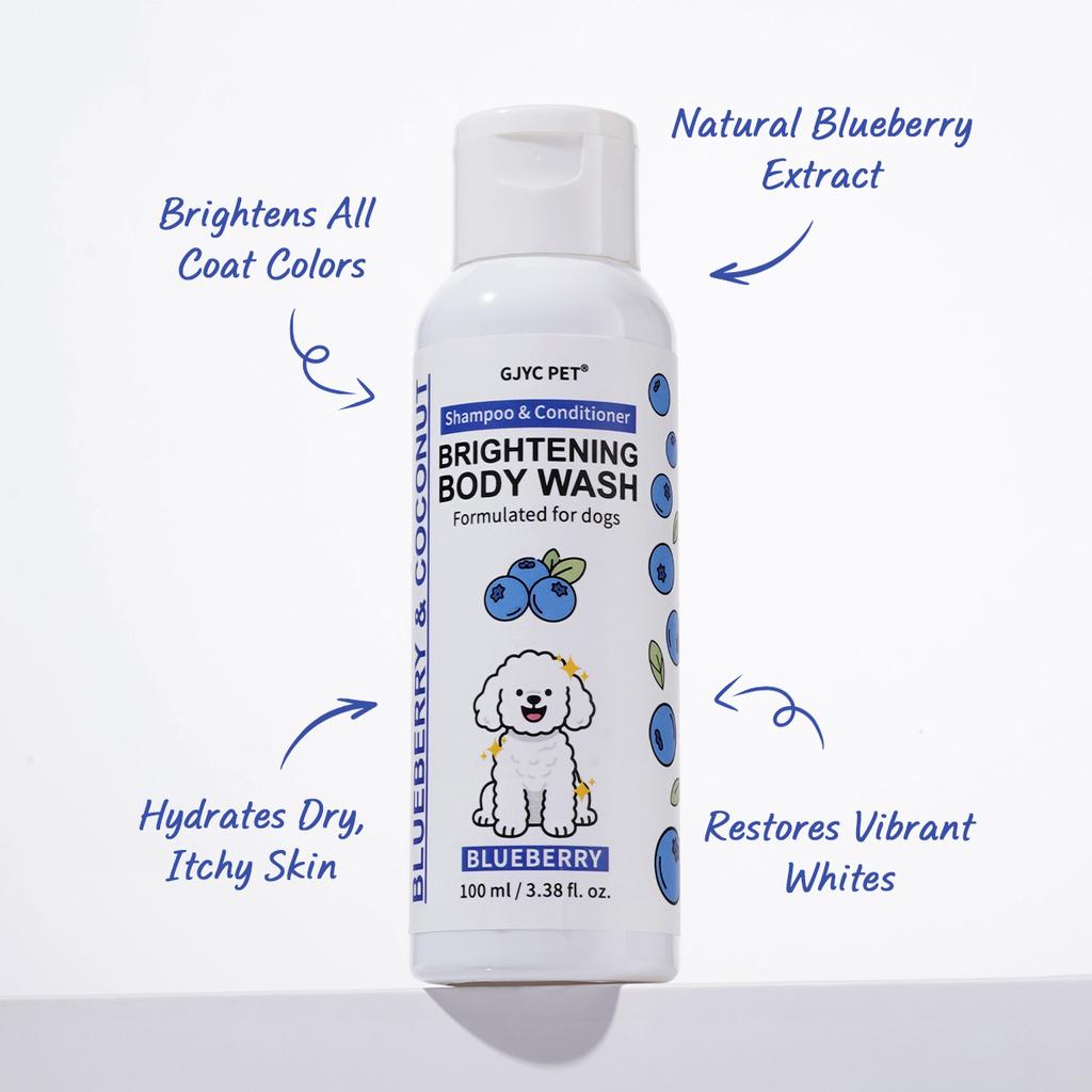 Shampoo Sbiancante Professionale per Cani Formula Illuminante al Mirtillo Migliora la Lucentezza Morbidezza del Pelo Cura per la Toelettatura degli Animali