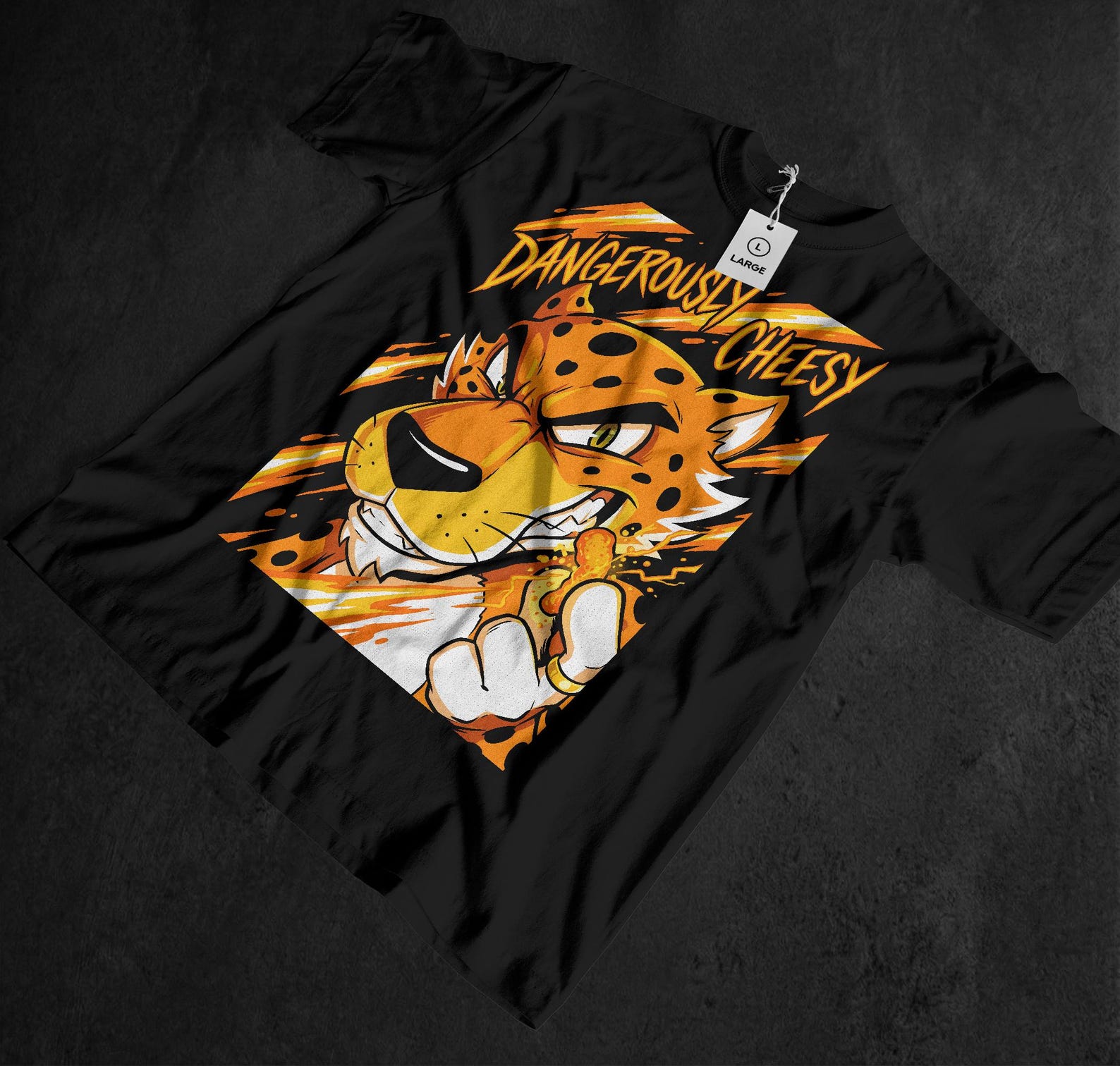 Cheetos Brand Mascot Tee, Cheesy Chips Tshirt, Pop Culture, Retro Cartoon, Junk Snack, Logo Shirt, Gift for Brother, Unisex Cotton 130