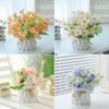 Small Artificial Potted Flower Arrangement – Fake Green Plant for Living Room Décor