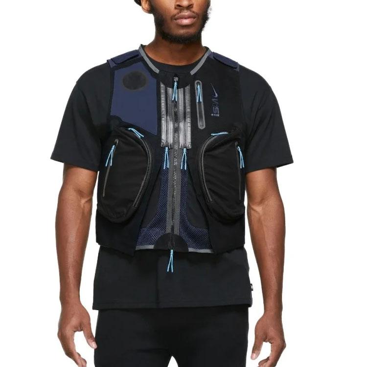 Nike ISPA Series Zip Pocket Mesh Hollow Vest Unisex Outerwear Black FB2376-010