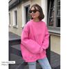 Fashion New Arrival Street Style Pure Color All-Matching Loose Pullover Sweatershirt Solid Pullover Loose Top