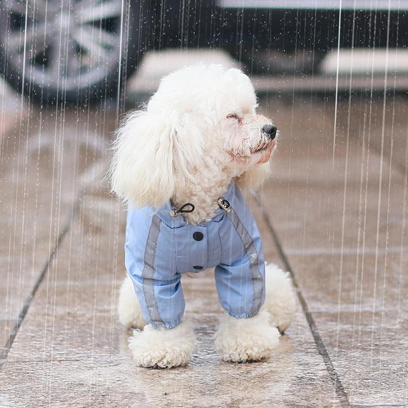 S-2XL PU Dog Raincoat Waterproof Small Medium Pets Rain Coat Reflective Dog Clothes for Small Dog Hooded Jumpsuit Pet Clothing