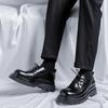 Derby shoes men's low-top Martin boots platform work shoes British casual cool black small leather shoes-R