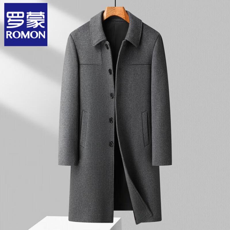 Luomeng Men's Mid-Length Wool Blend Business Casual Winter Coat