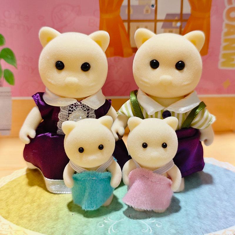 Forest Family Reindeer Rabbit Panda Animal Simulation Dollhouse Furniture Toy Set House Accessories Christmas Gifts