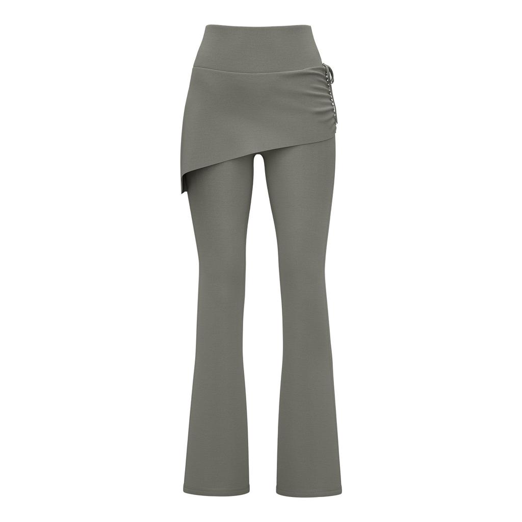 New Wrinkled Flared Culottes Fake Two-piece micro-La Pilates High-waisted Hip-lifting Yoga Pants