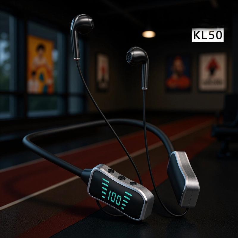 KL50 Cross-Border Bluetooth Neckband Sports Headset - Universal Stereo with Extended Battery Life and Super Long Standby Time.