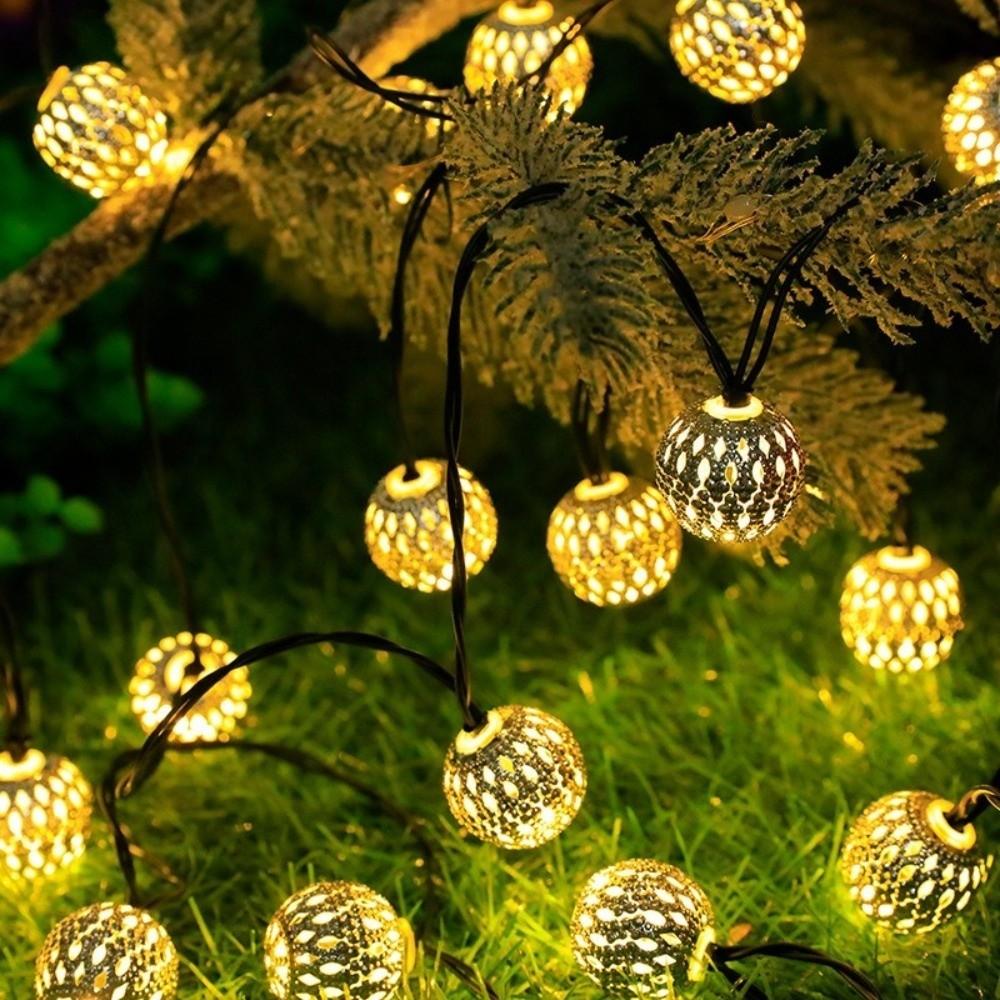 30LED / 20LED Options Solar String Lights Solar Powered 8 Lighting Modes Outdoor Fairy Lights Waterproof Ball String Lights