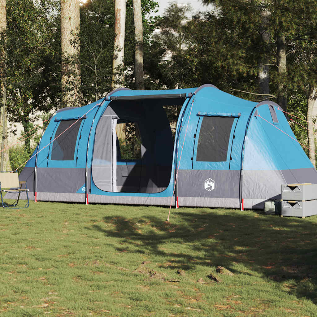 Vidaxl Tenda da Campeggio, a Tunnel, 4 Persone, Blu, Impermeabile