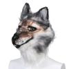 Máscara de cabeza de lobo realista para Halloween, máscara de terror con pelo, disfraz de hombre lobo para escenario, accesorios para juegos de rol
