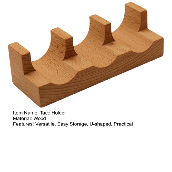 Wooden Sushi Taco Holder U-shaped Sushi Rack Sashimi Plate Sushi Hand Roll Holder Practical