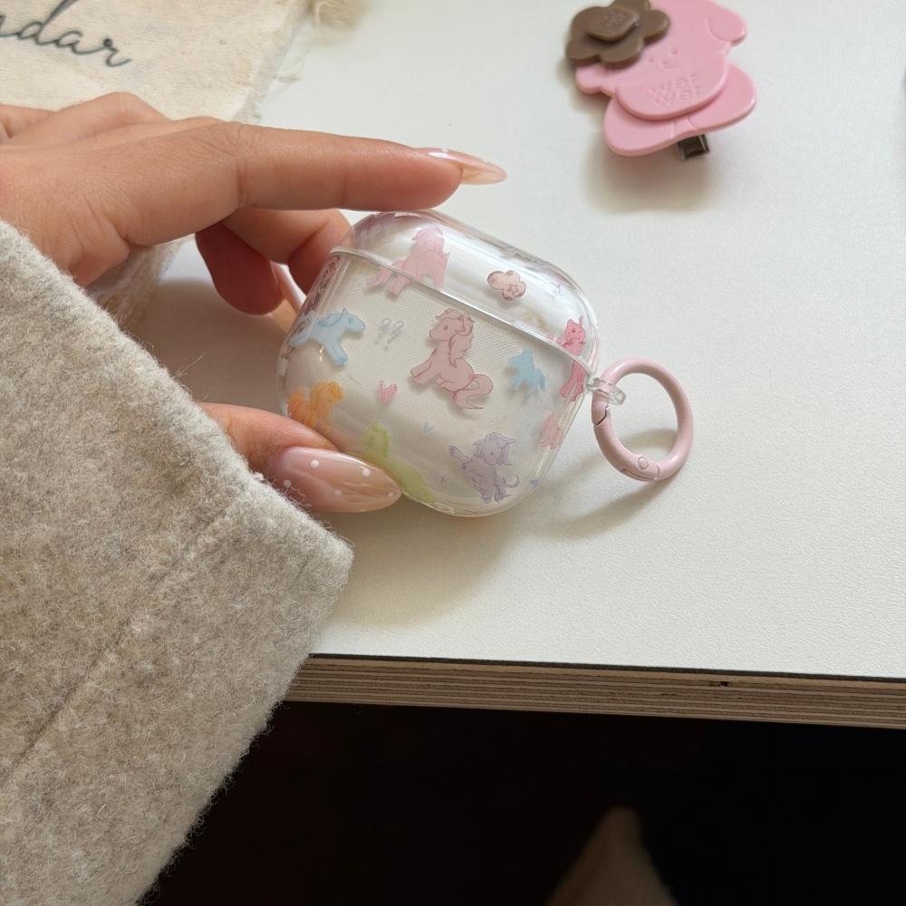Ins Cute Graffiti Color Pony Airpods4 Protective Case Airpod3 Suitable for Apple Pro Earphone Case Second Generation Wireless Bluetooth 1 Third