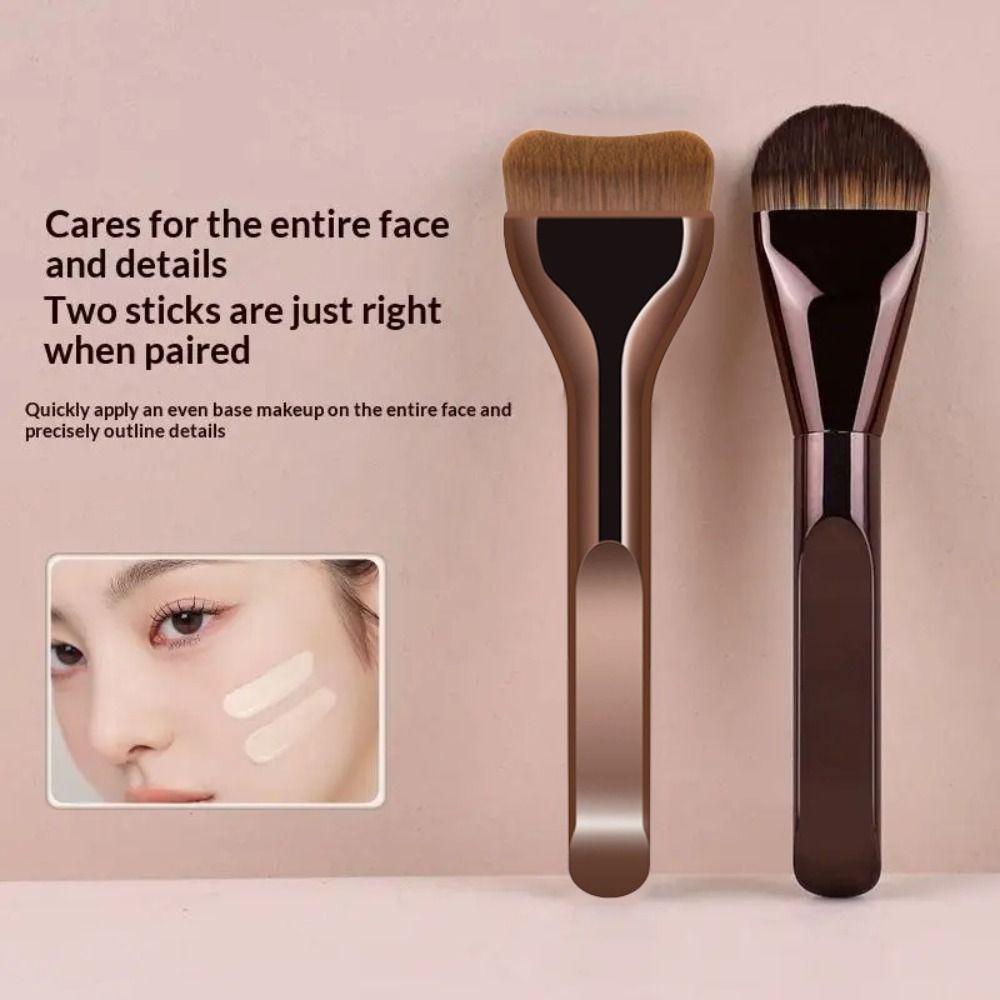 2Pcs Soft Bristle Foundation Makeup Brushes Powder Concealer Applicator  Liquid Foundation