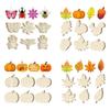 36 Natural Wood Thanksgiving Maples Leaf Ornamen Handcrafted Autumns Decors For Festival Seasonal Display