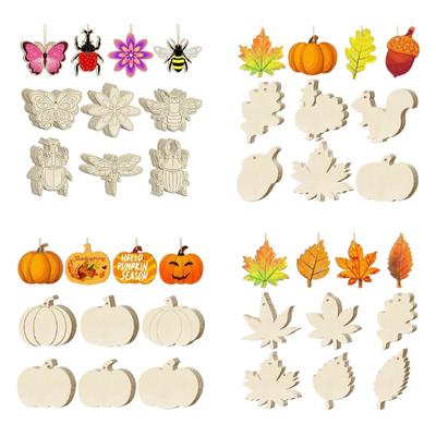 36 Natural Wood Thanksgiving Maples Leaf Ornamen Handcrafted Autumns Decors For Festival Seasonal Display