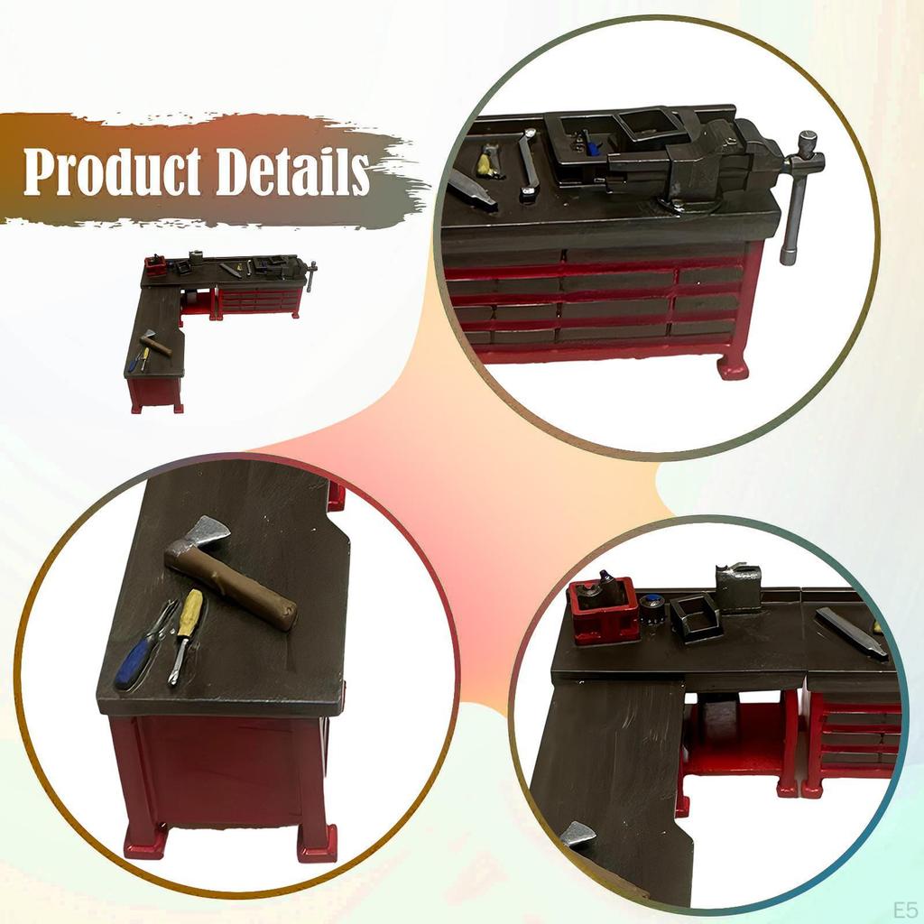 1/64 Diorama Car Repair Workbench Shop Accessories Pretend Play Toy Realistic Micro Workshop