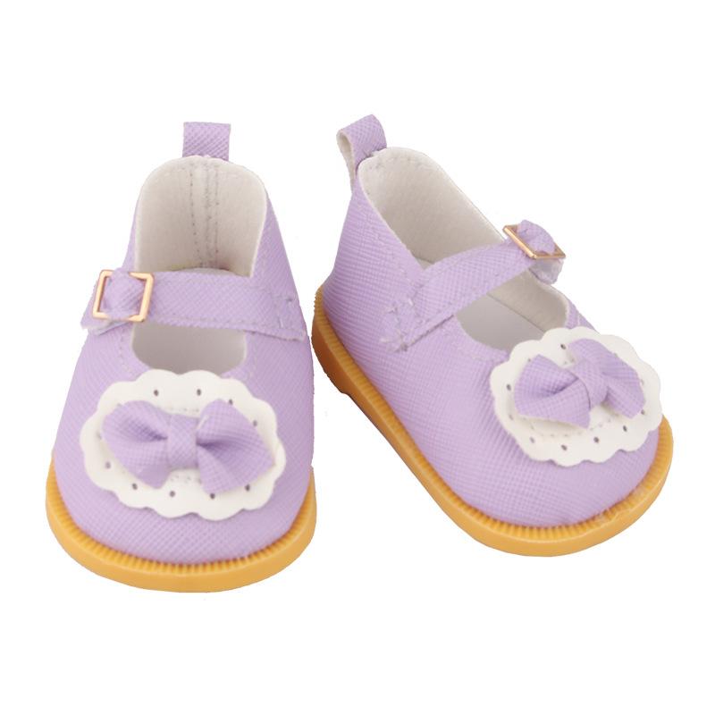 

14 Inch Doll Shoes 5cm Shoes 20cm Cotton Doll Bow Shoes Toy Doll Shoes 1Pcs фиолетовый