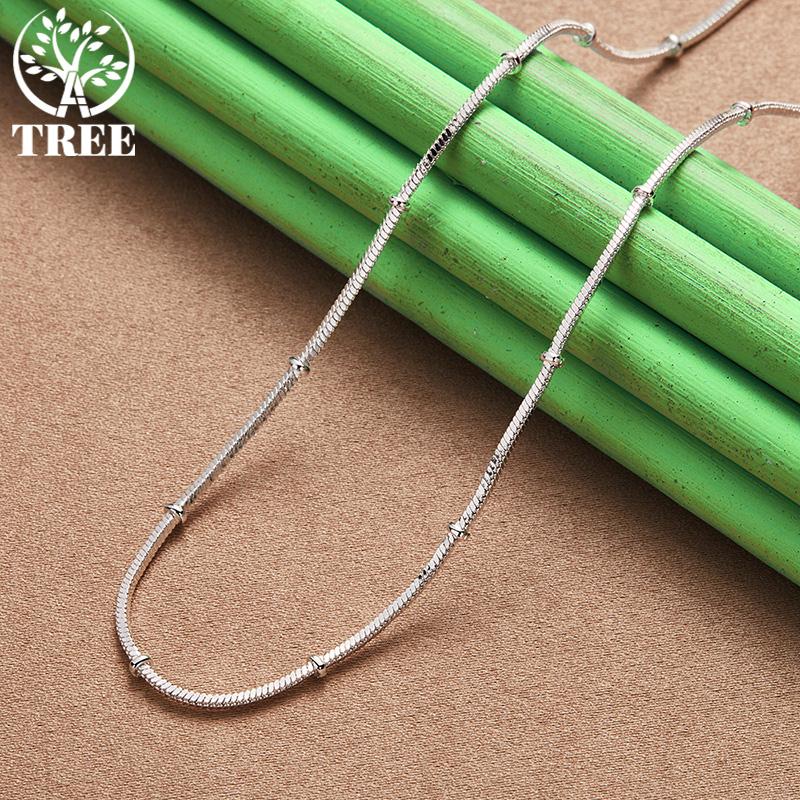 Trendy 925 Sterling Silver Snake Chain Necklace For Men Women Fashion Simple Jewelry Anniversary Party Gifts Accessories