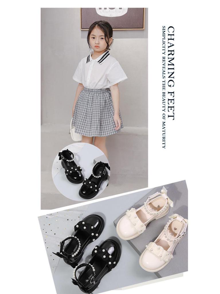 2025 New Korean-Style Girls' Leather Princess Shoes for Spring and Autumn - Soft Sole for Primary School Students