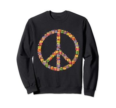 Weihnachts-Friedenszeichen Weihnachtsmann Retro Hippie Frohe Feiertage Sweatshirt