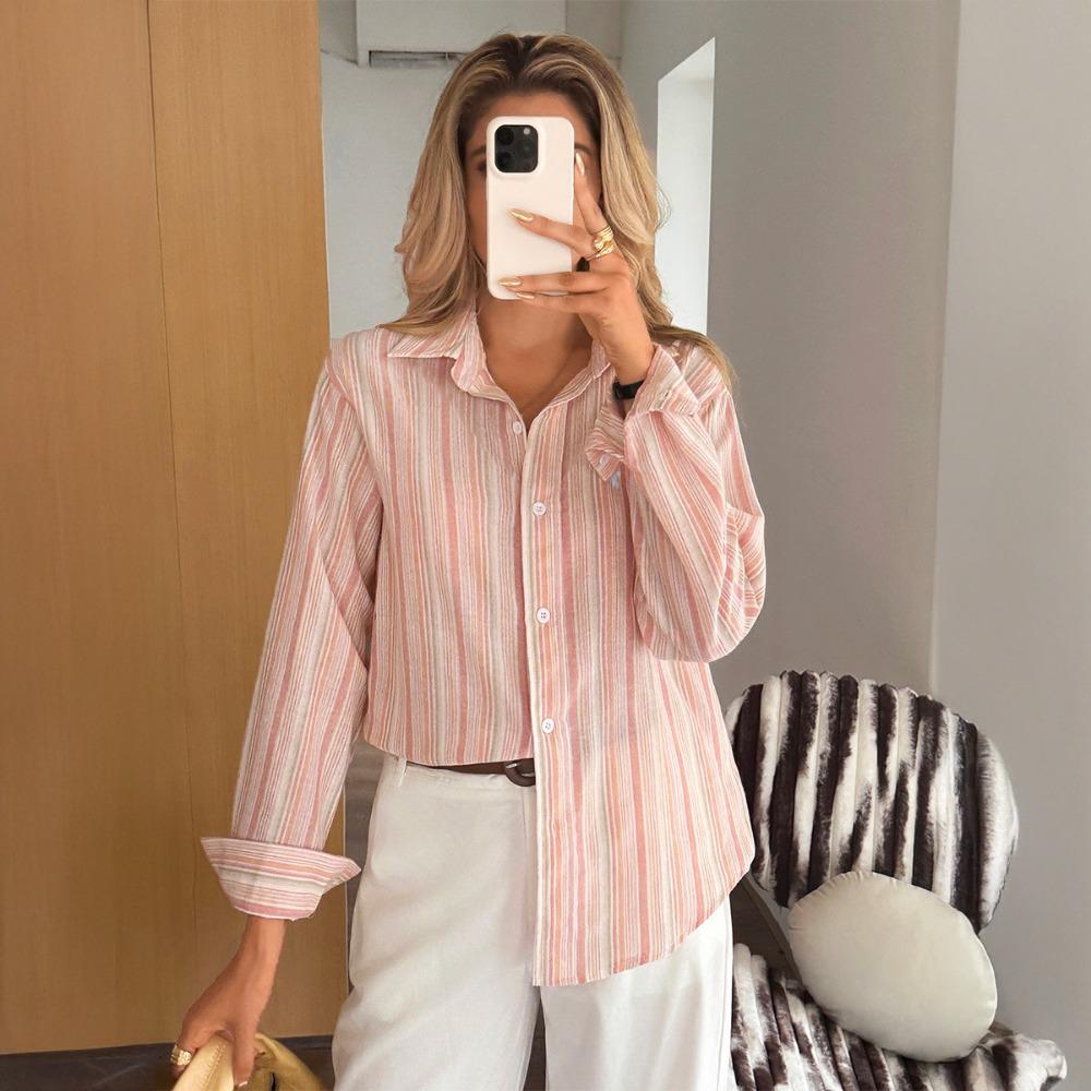Elegant Long-sleeved Tops and Shirts for Women's Autumn and Winter 2025