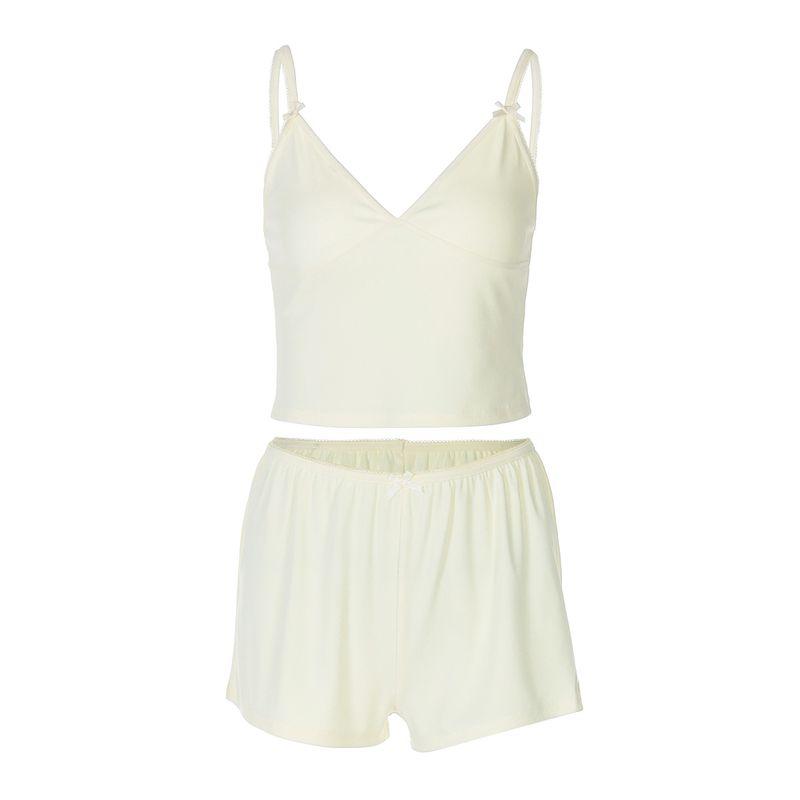 

Cnyishe Fashionable Gyaru Mini Cami Loose Straight Boxers Home Style Pure Desire Comfortable Set Light yellow L